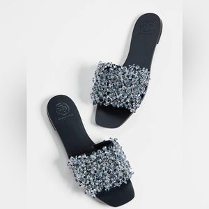 Tory Burch Logan Embellished Slides size 7